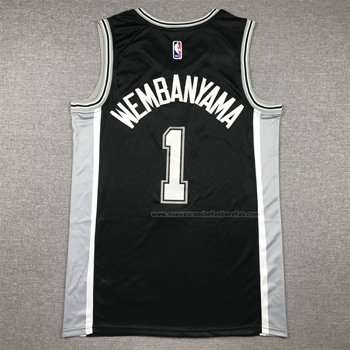 Camiseta San Antonio Spurs Victor Wembanyama NO 1 Icon 2022-23 Negro